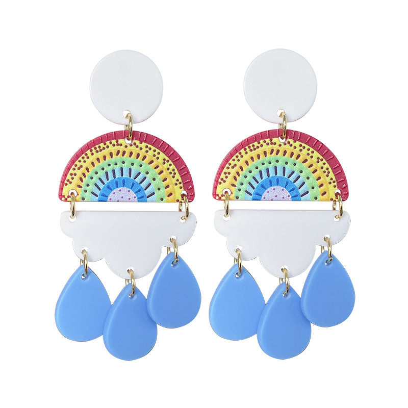 Alloy geometric splicing earrings MIC-ABL020