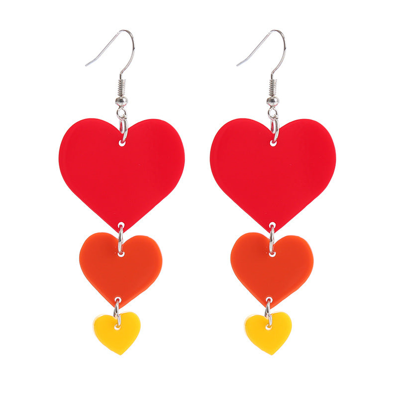 Acrylic Red Love Earrings (Minimo de Compra 2) MIC-ChouT041