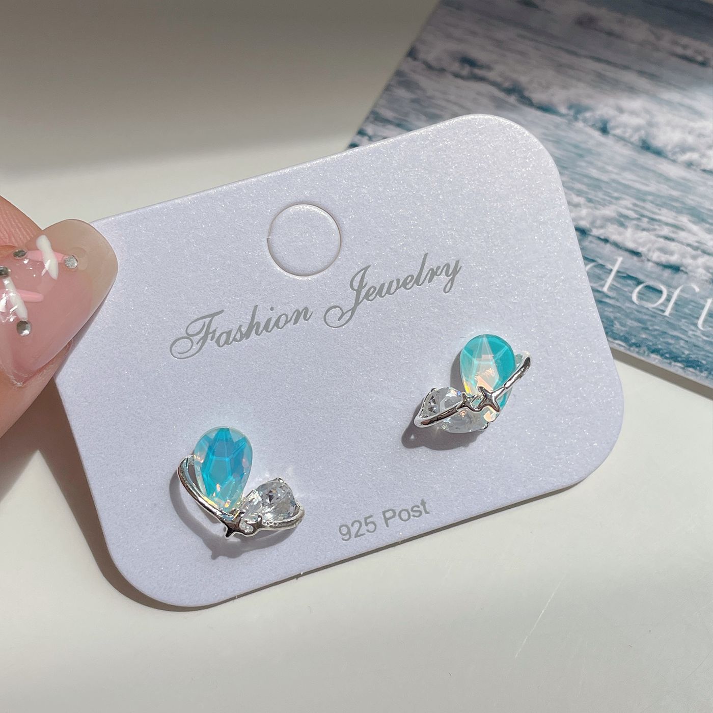 Alloy Ocean Series Blue Earrings MIC-ShuangX045