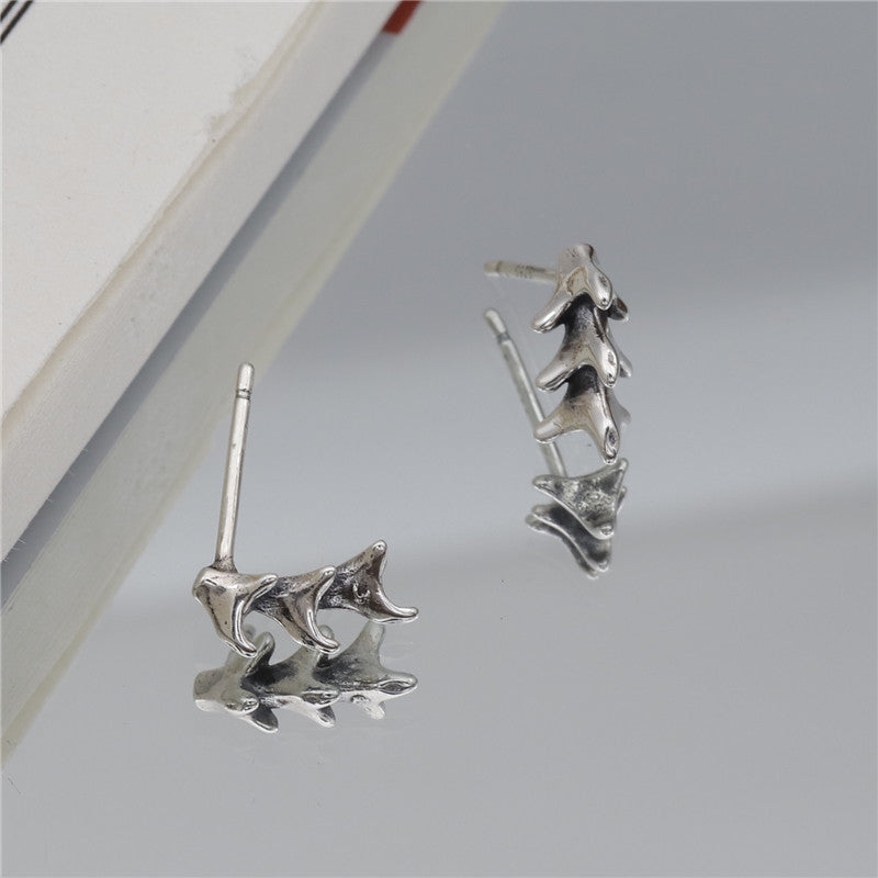 S925 sterling silver keel shaped stud earrings US-JiaY015