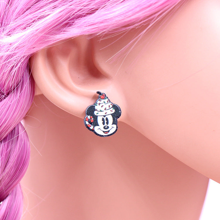 Acrylic Christmas cartoon character earrings (Minimo de compra 5) MIC-XiaoY033