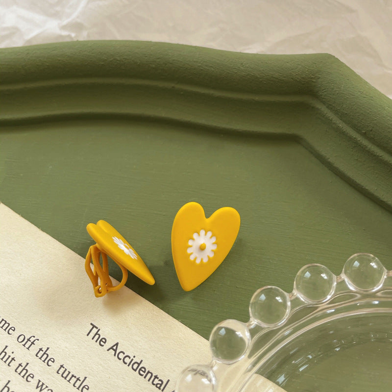 Alloy yellow flower ear clip (Minimo de Compra 2) MIC-ShangY015