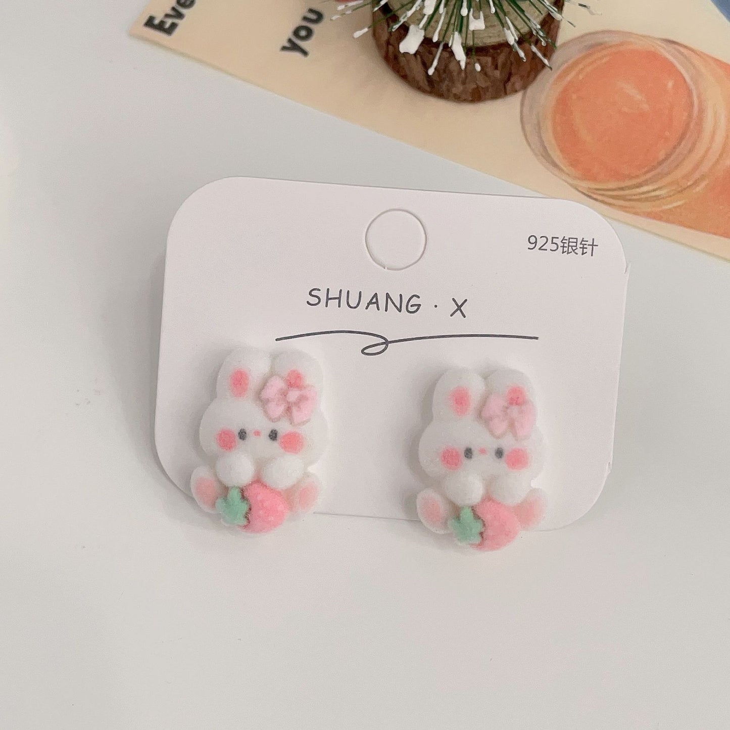 Acrylic flocked cute earrings (Minimo de Compra 2) MYA-ShuangX032