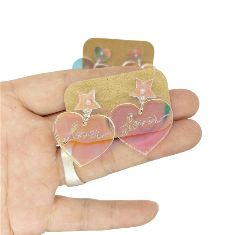 Acrylic Colorful Love Earrings MYA-XueP088