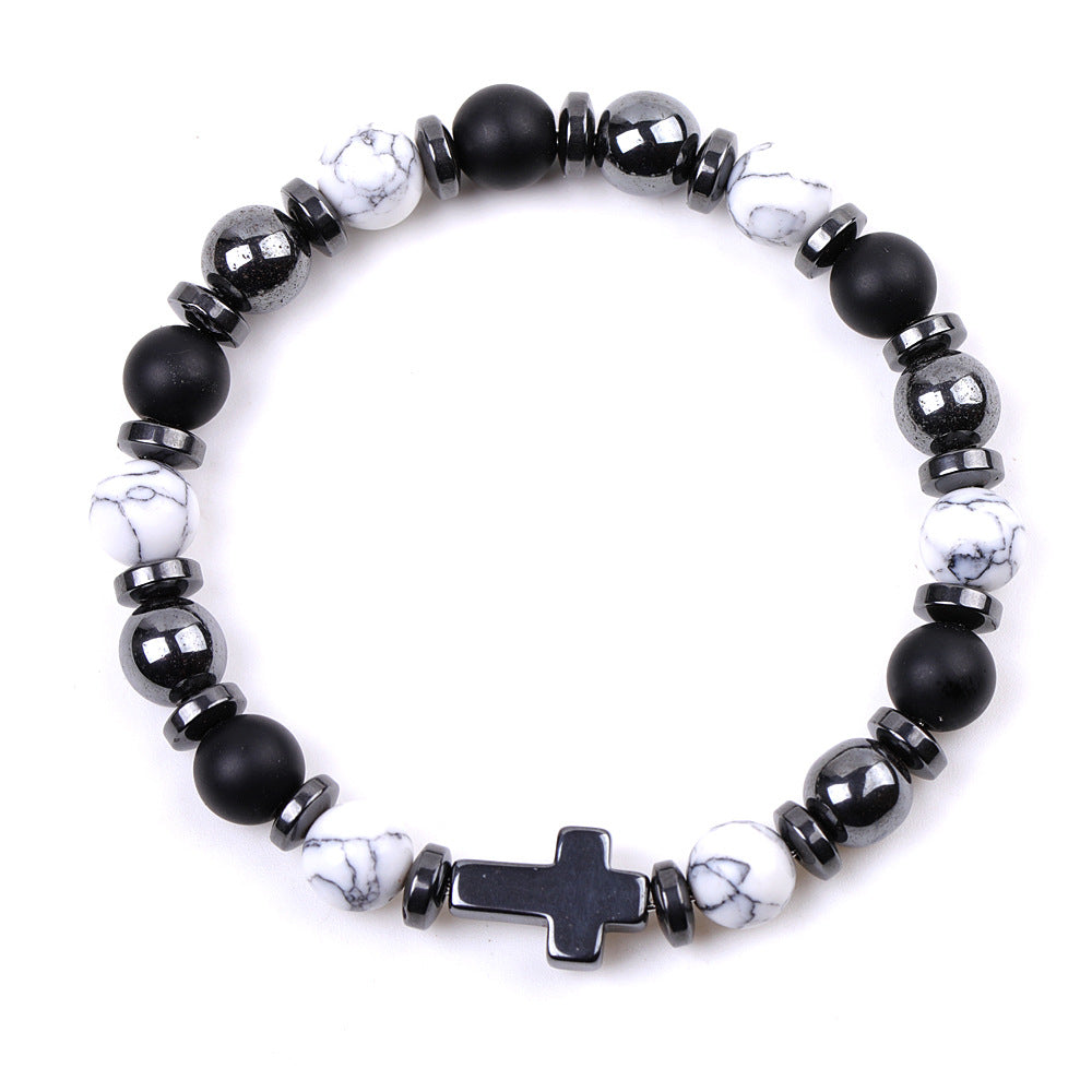 Alloy black magnetic long cross bracelet MIC-XiuH018