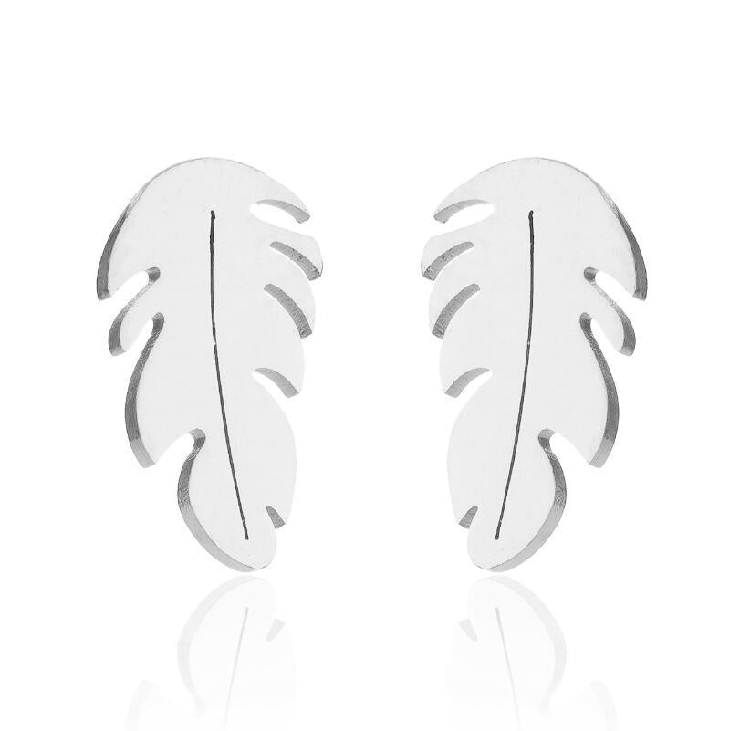 Stainless Steel Leaf Earrings SS010