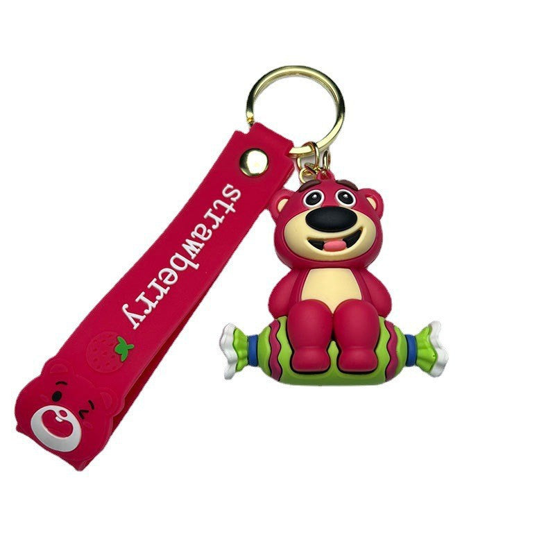 PVC cartoon creative strawberry bear keychain MIC-MiaoY086