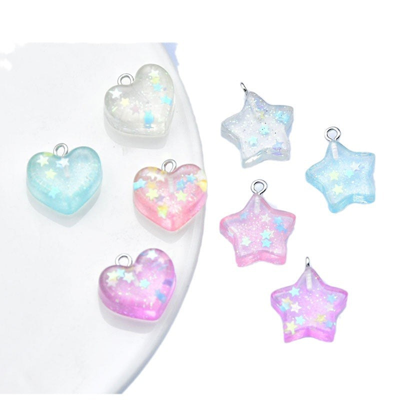 Resin glitter glitter heart accessories MIC-HuiX005