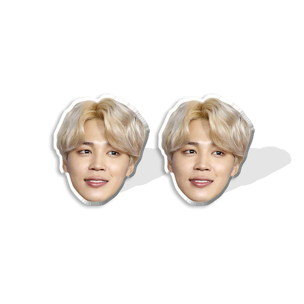 Acrylic BTS bulletproof youth group earrings (Minimo de compra 5) MIC-XiangL048