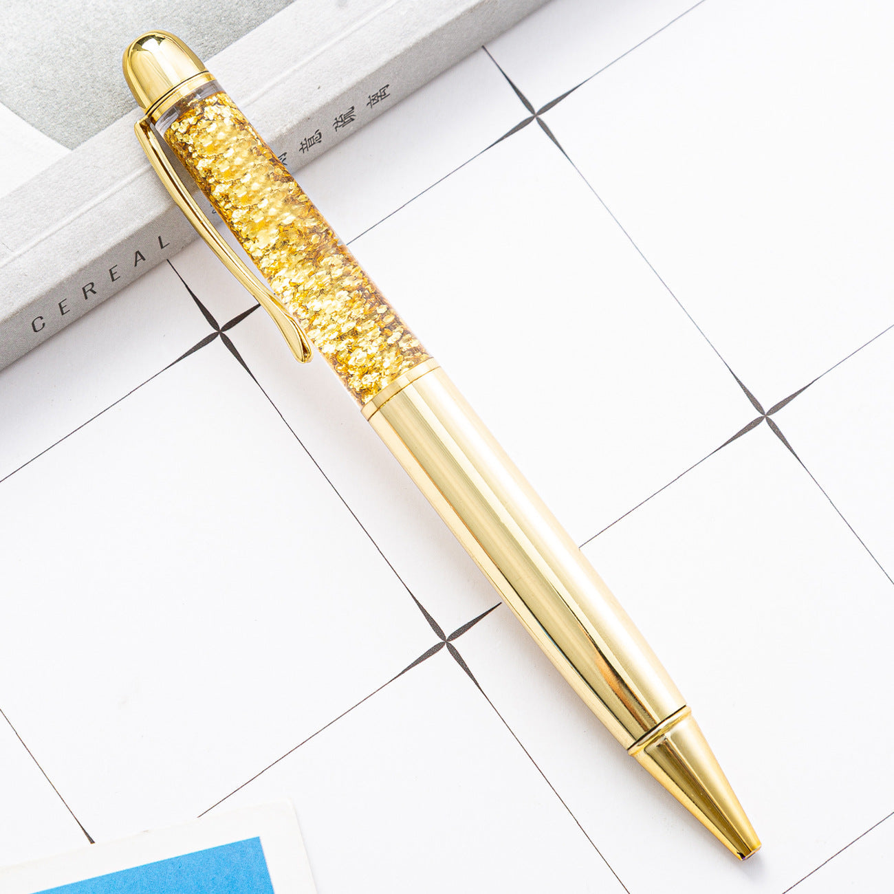 Metal Gold Powder Whirling Ballpoint Pen Huah011