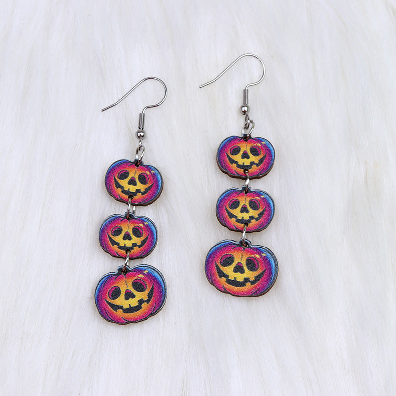 Acrylic Halloween Skull Head Earrings (Minimo de Compra 2) MYA-DuA029