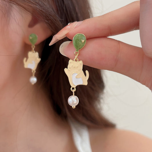 Alloy Drip Oil Pearl Earrings (Minimo de compra 2) MYA-YBY040