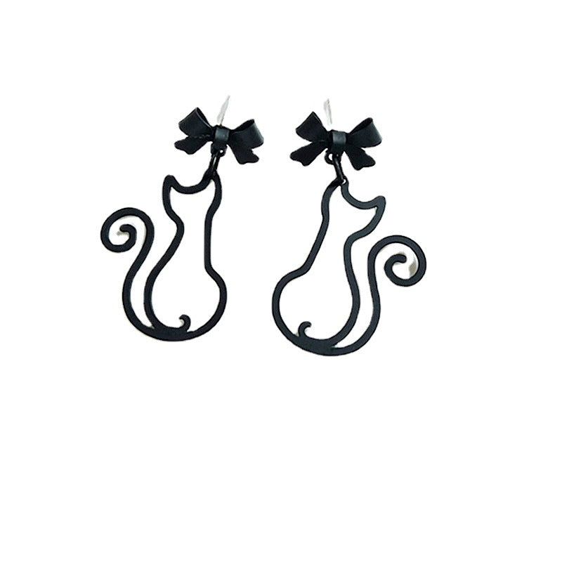 Earrings Alloy Cartoon Cat Bow aimei005