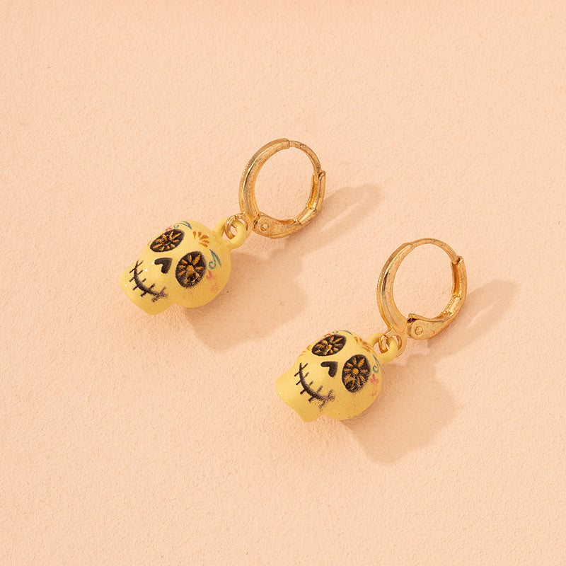 Alloy cartoon skull earrings (Minimo de Compra 2) MIC-HLM020