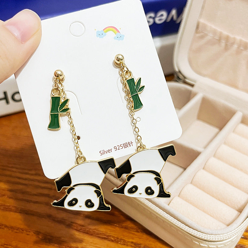 Alloy panda cat earrings MIC-HongC011