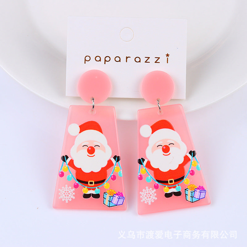 Acrylic Christmas Cartoon Gift Socks Earrings MIC-DuA099