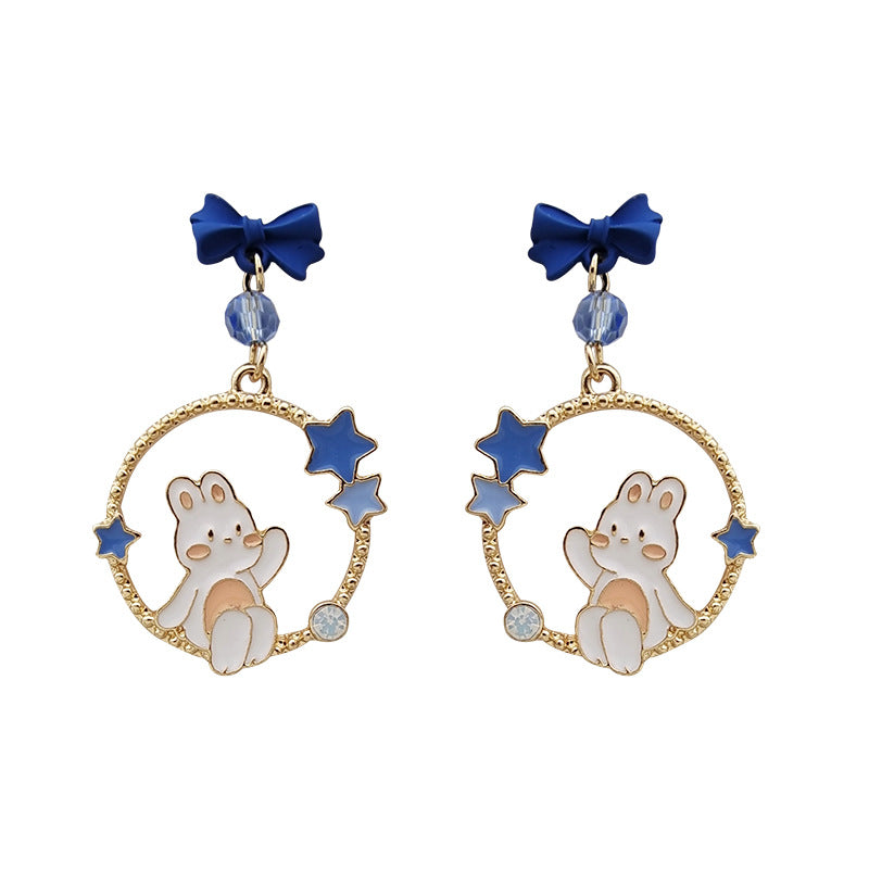 Alloy cute and fresh little rabbit earrings (Minimo de Compra 2) MIC-BLD067