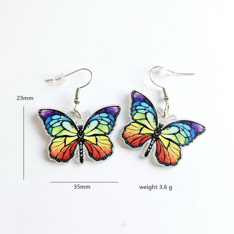 Acrylic Seven Color Rainbow Earrings MYA-XueP082