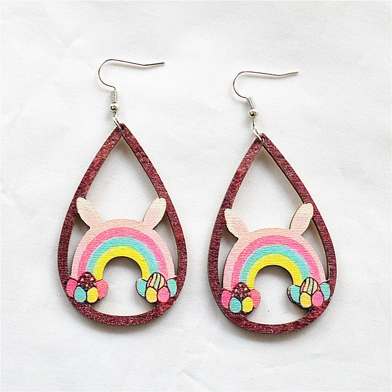 Alloy water droplet hollow earrings MIC-XieN048