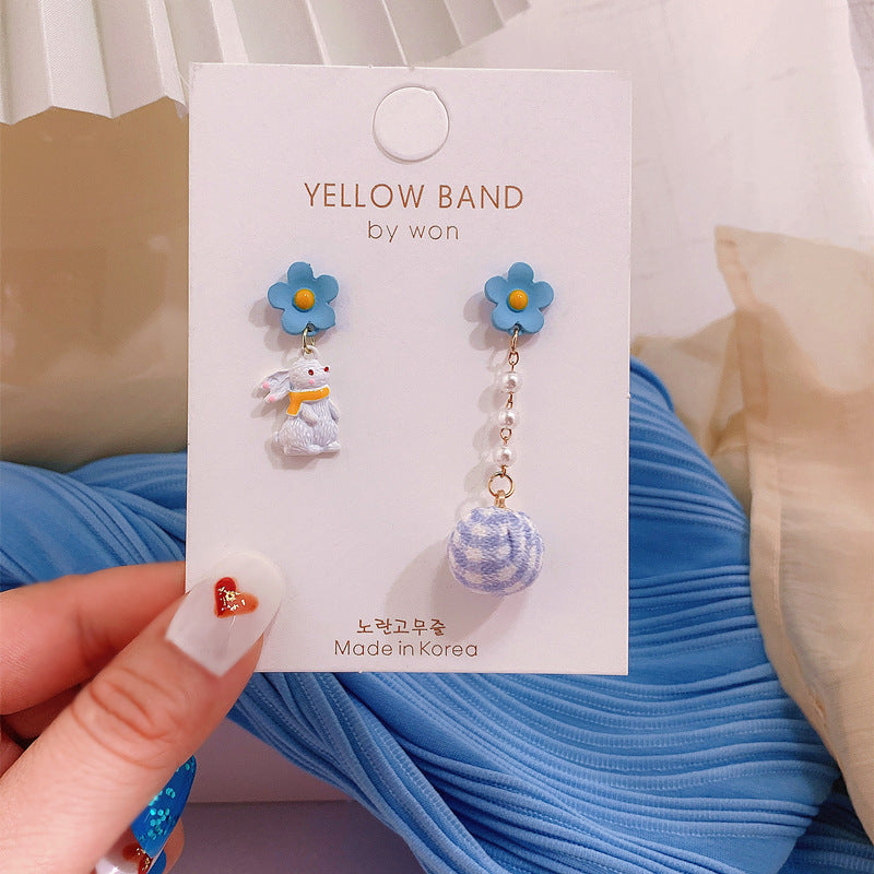 Alloy Blue Rabbit Earrings (Minimo de Compra 2) MIC-XingS010