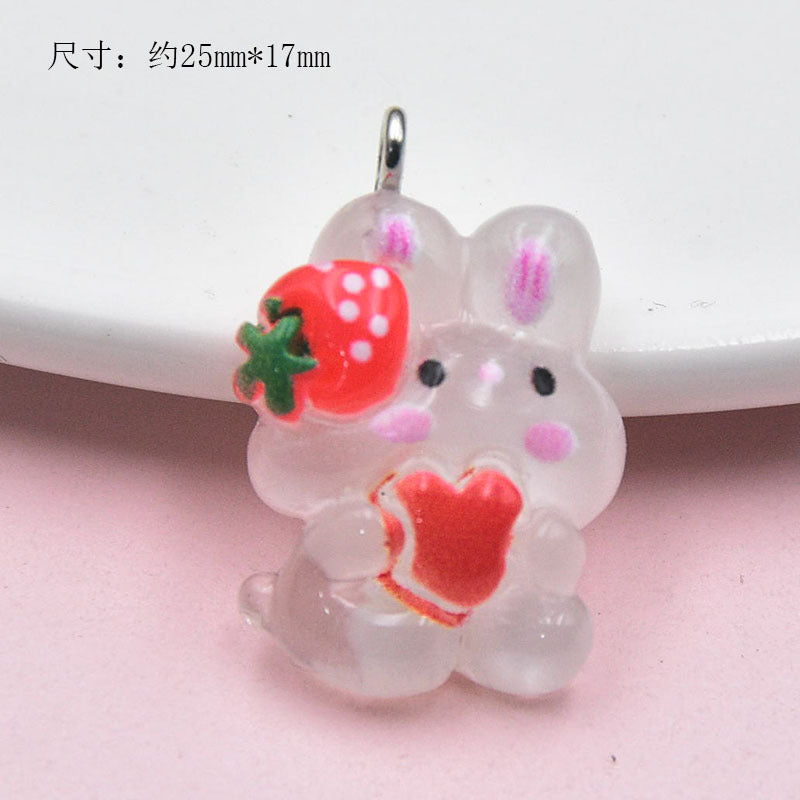 Resin cute cartoon strawberry accessories MIC-ZhiB010