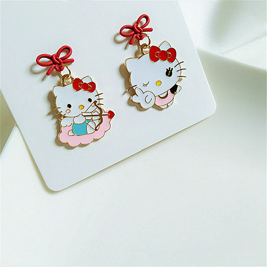 Alloy Anime Cat Asymmetric Earrings (Minimo de compra 2) MYA-AiM006