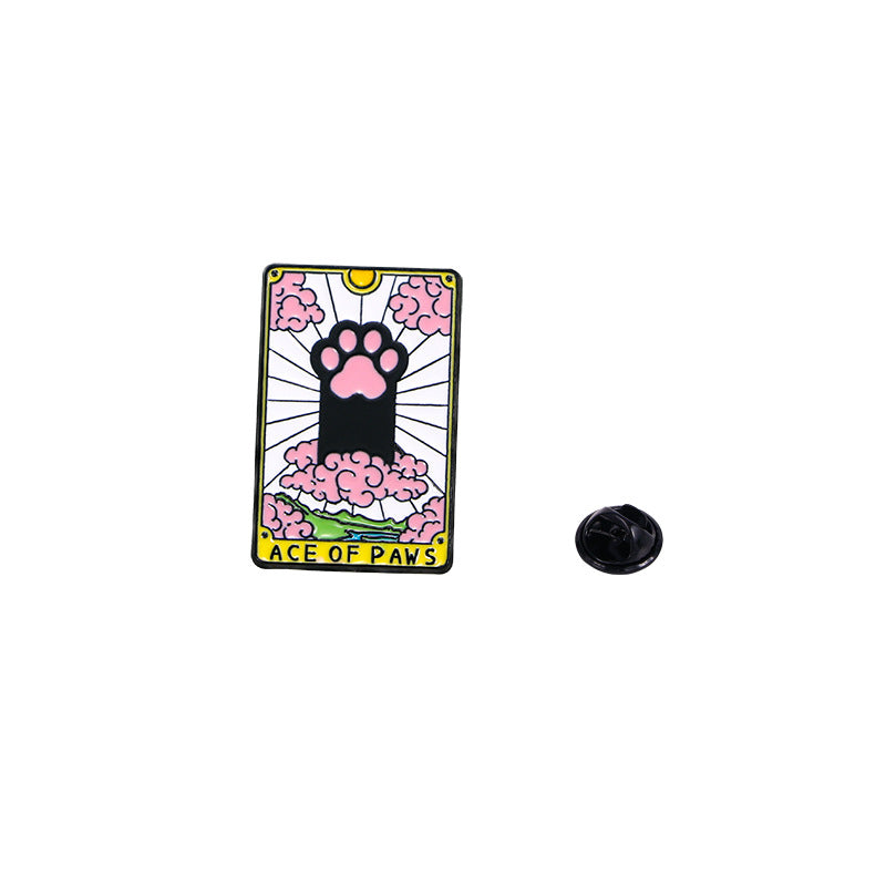 Alloy cat tarot brooch (Minimo de Compra 5) MIC-YiN034