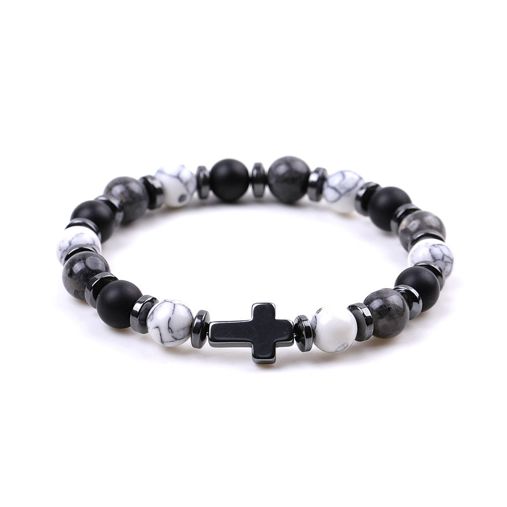 Alloy black magnetic long cross bracelet MIC-XiuH018