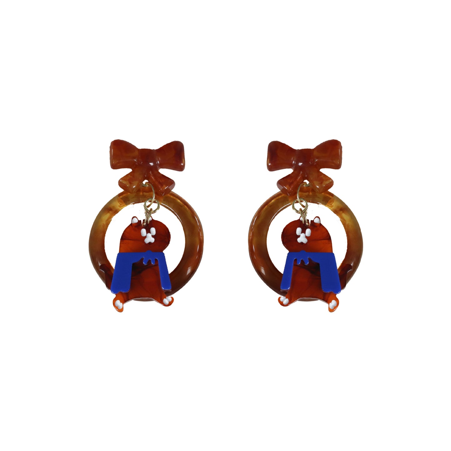 Acrylic cartoon bear cat earrings MIC-QingJ026