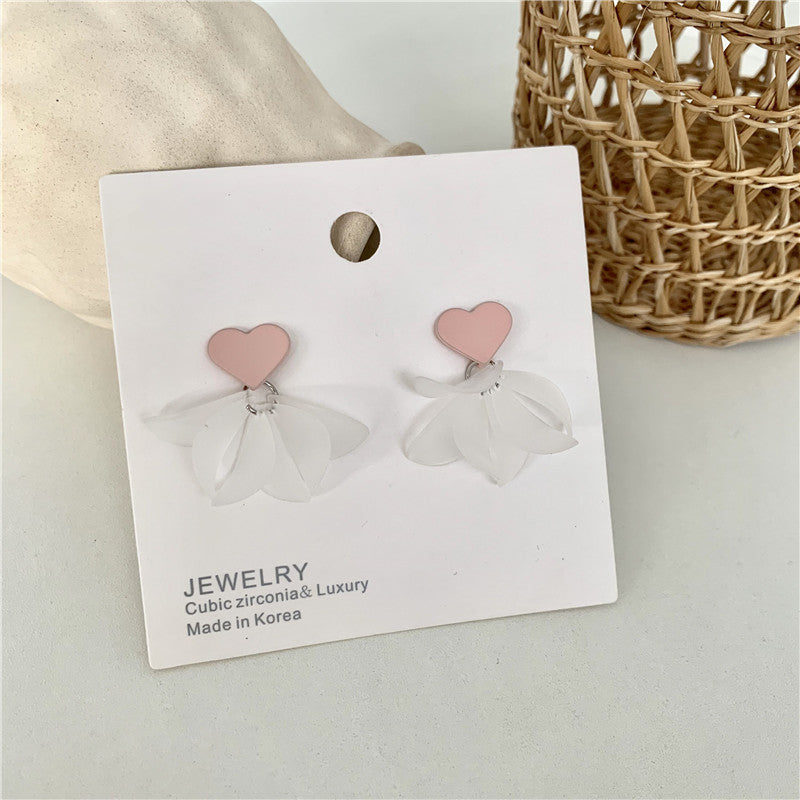 Alloy heart-shaped flower earrings (Minimo de compra 2) MIC-BiShang006