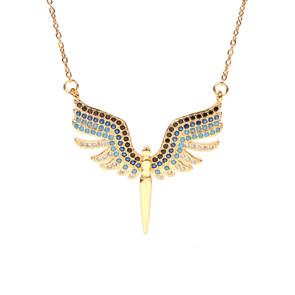 Bronze Angel Wings Necklace MIC-TianY018