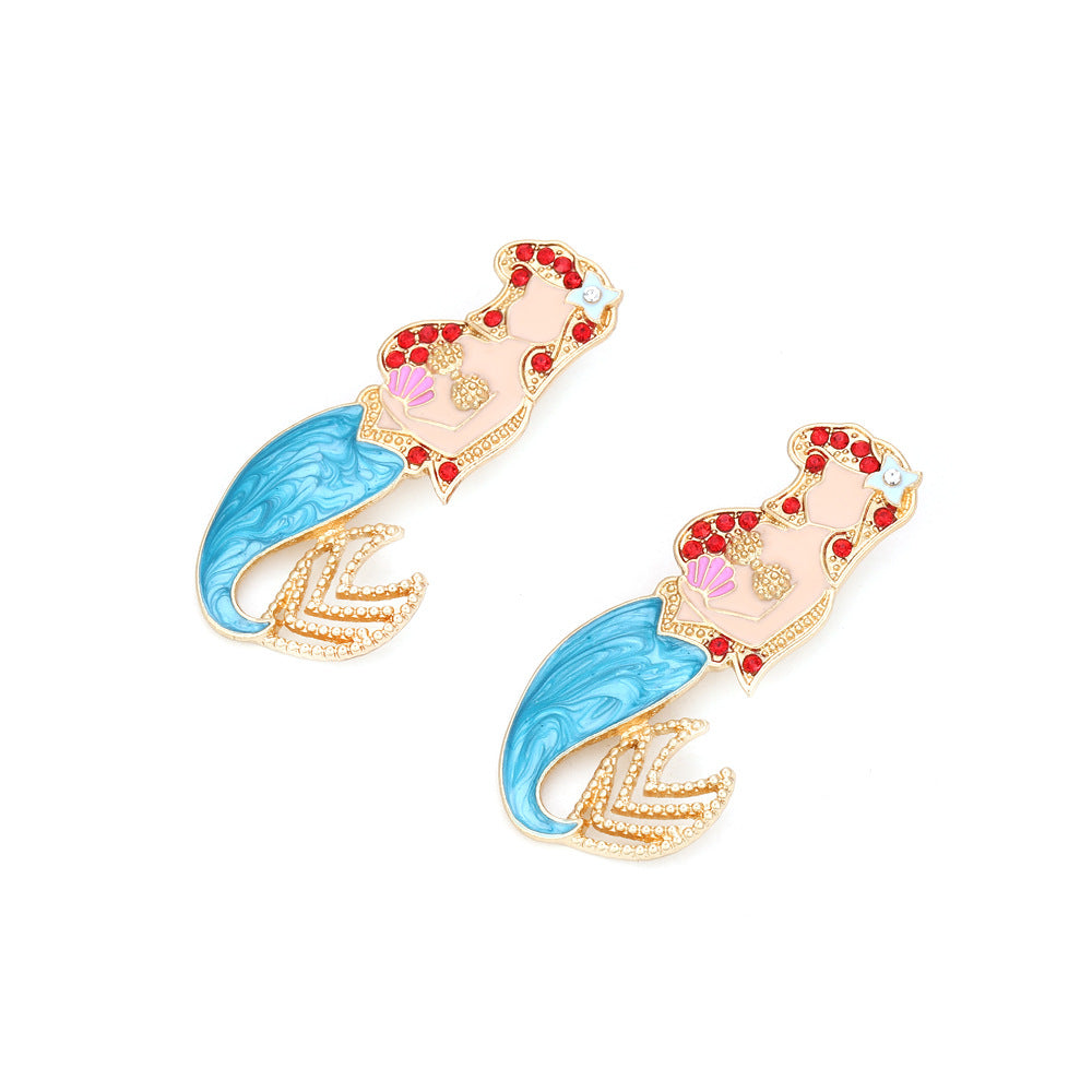 Alloy diamond inlaid cartoon character earrings MIC-ManY039