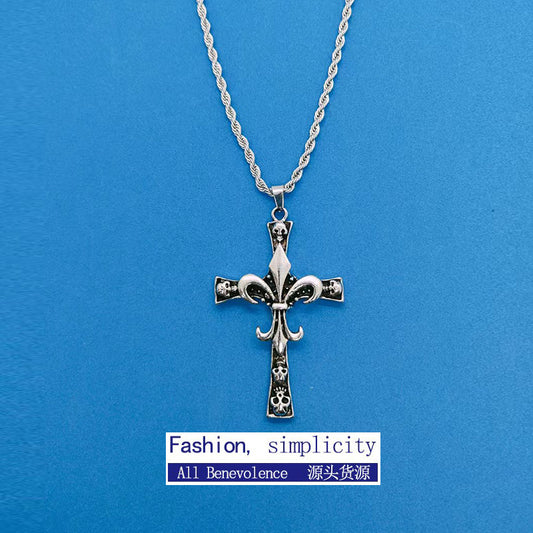 Stainless steel skull cross necklace (Minimo de Compra 2)  MYA-ZhongR006