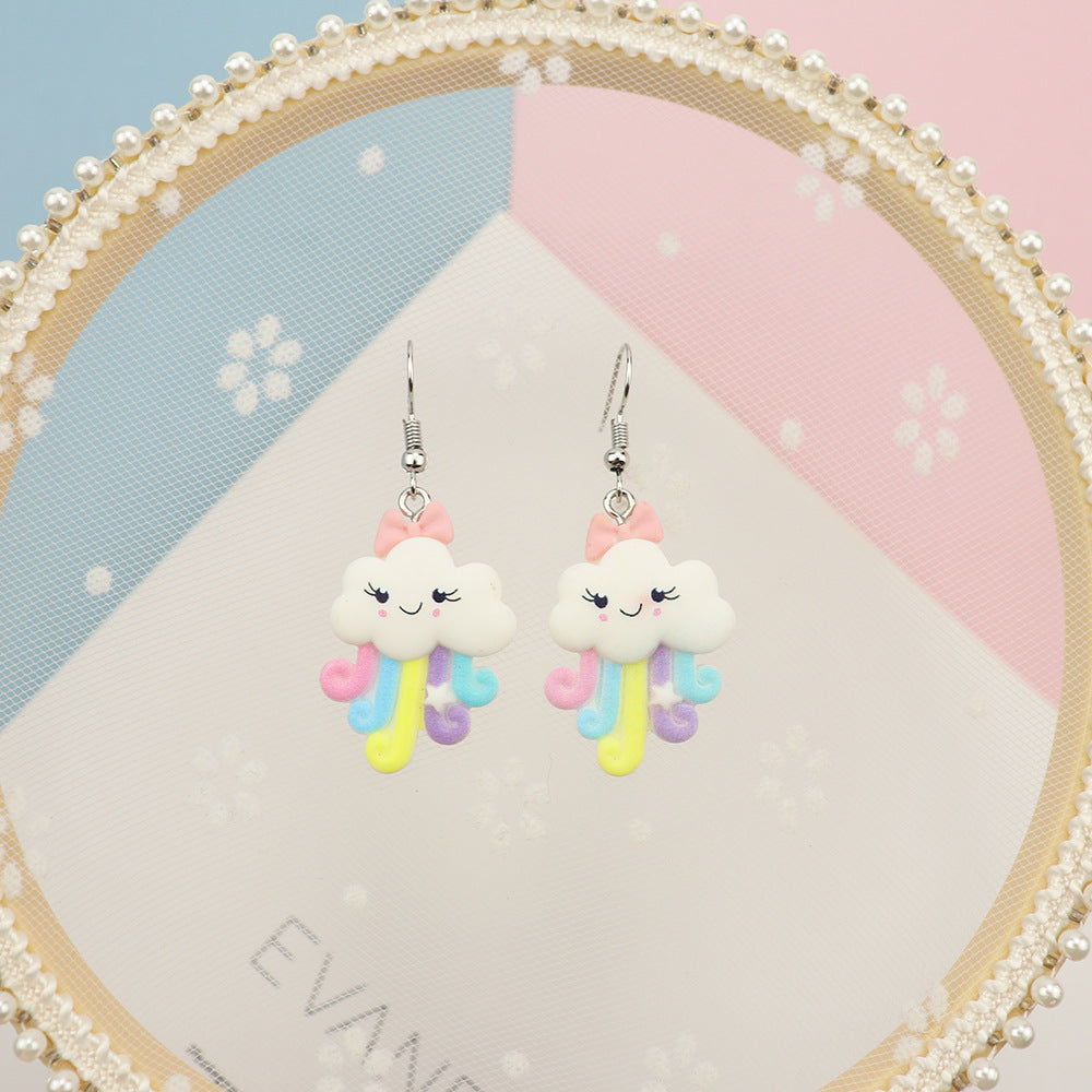 Acrylic cartoon matte cloud umbrella earrings MYA-NiQ042