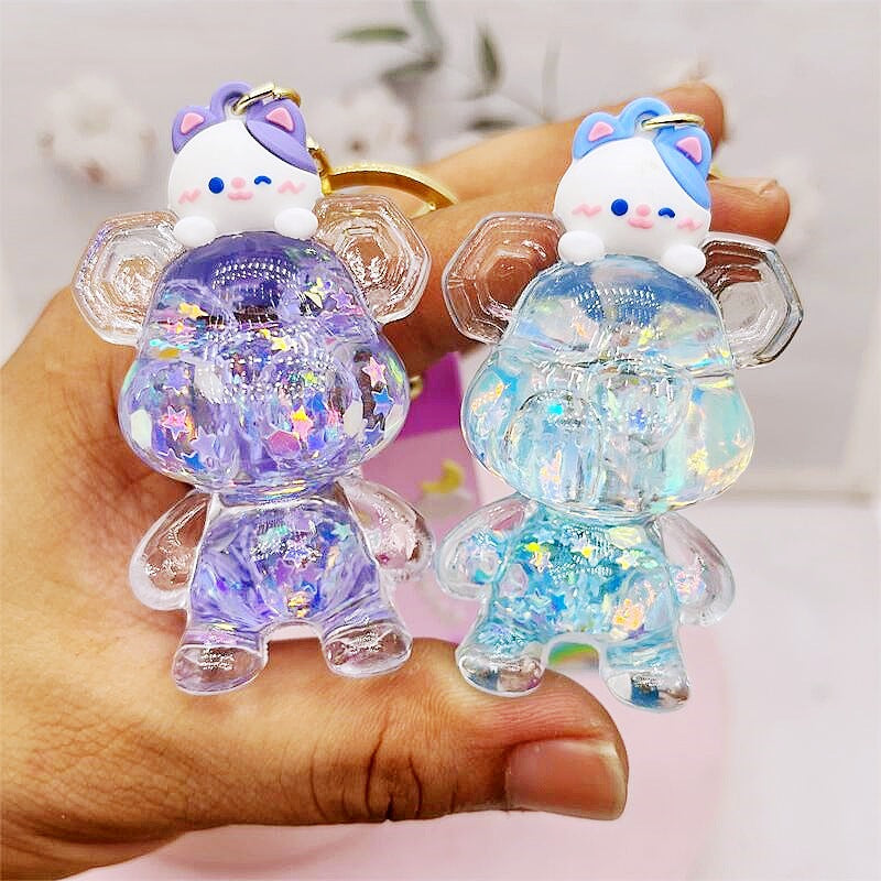 PVC cartoon floating oil keychain MIC-DMF012