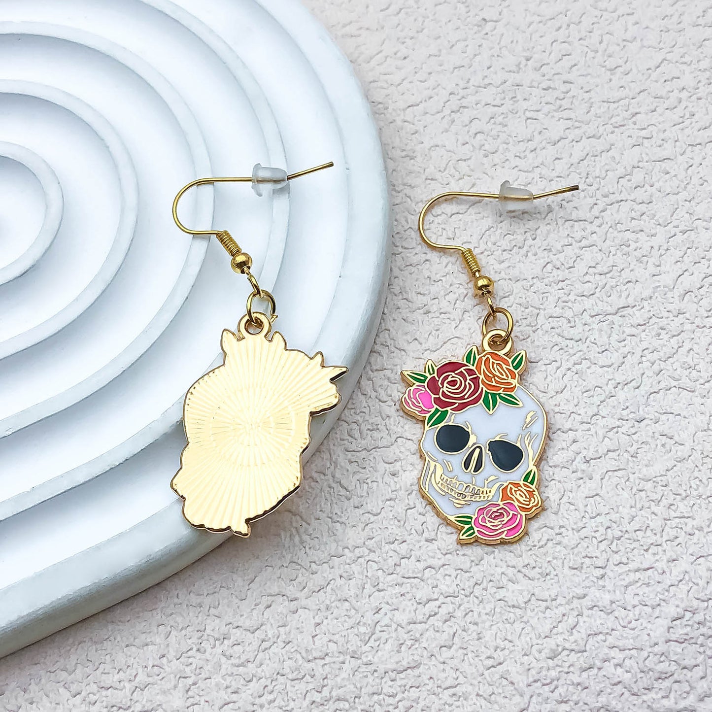 Alloy Halloween skull flower earrings (Minimo de compra 5) MIC-OuL014