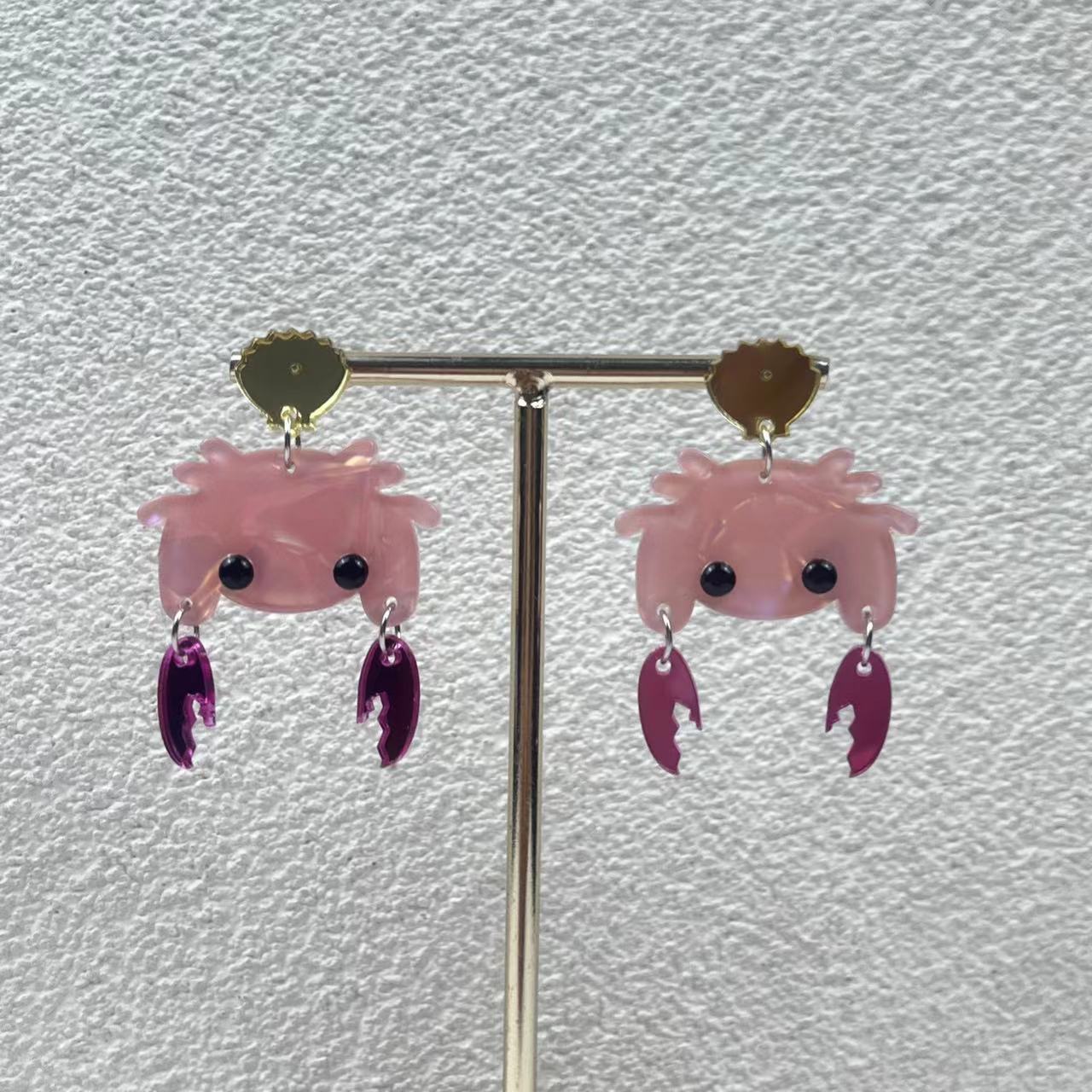 Acrylic cartoon cute little crab earrings (Minimo de Compra 2) MIC-JiuT019