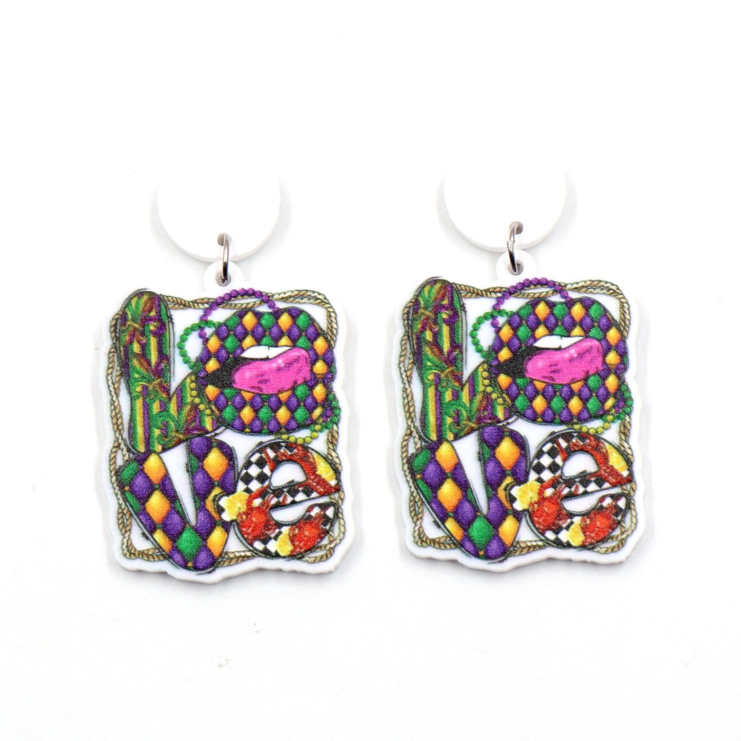 Acrylic lip love earrings Minimo de compra 5 MIC-XiaoY013