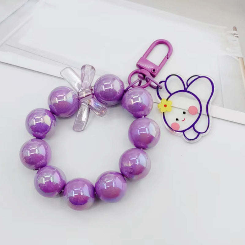 Keychains Plastic Mermaid Beaded Bear Keychain Pendant Student Gift Girl Heart MIC-GeL001