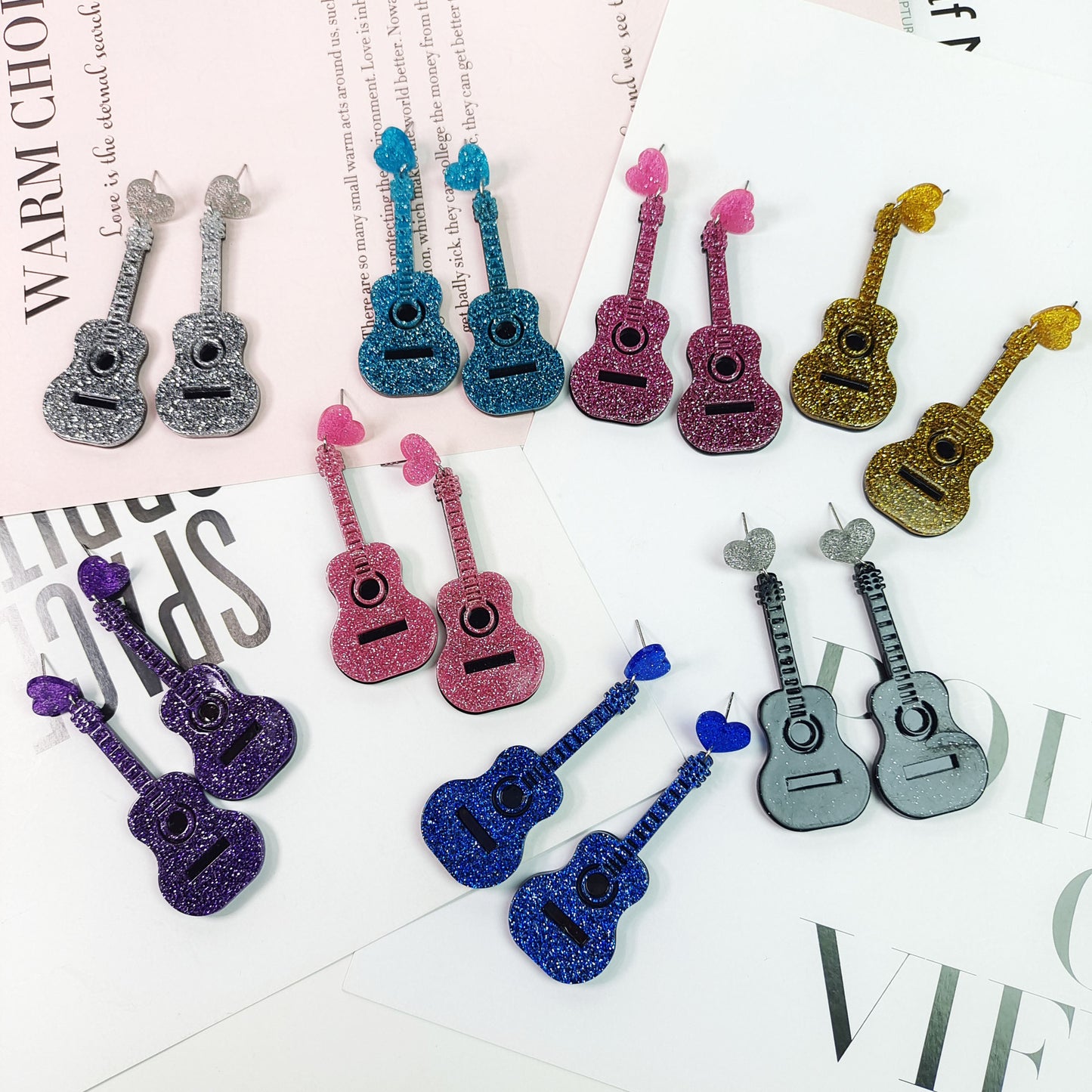 Alloy classical guitar earrings MIC-JiaY022