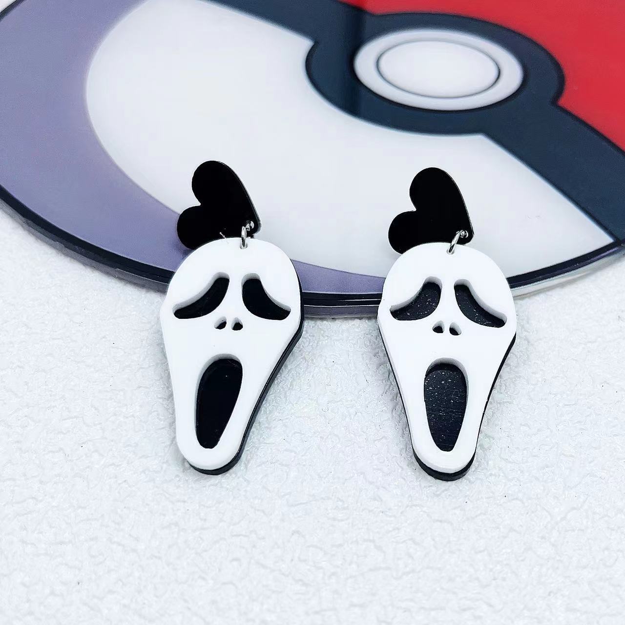 Acrylic funny and exaggerated ghost earrings (Minimo de compra 2) MIC-AnD009