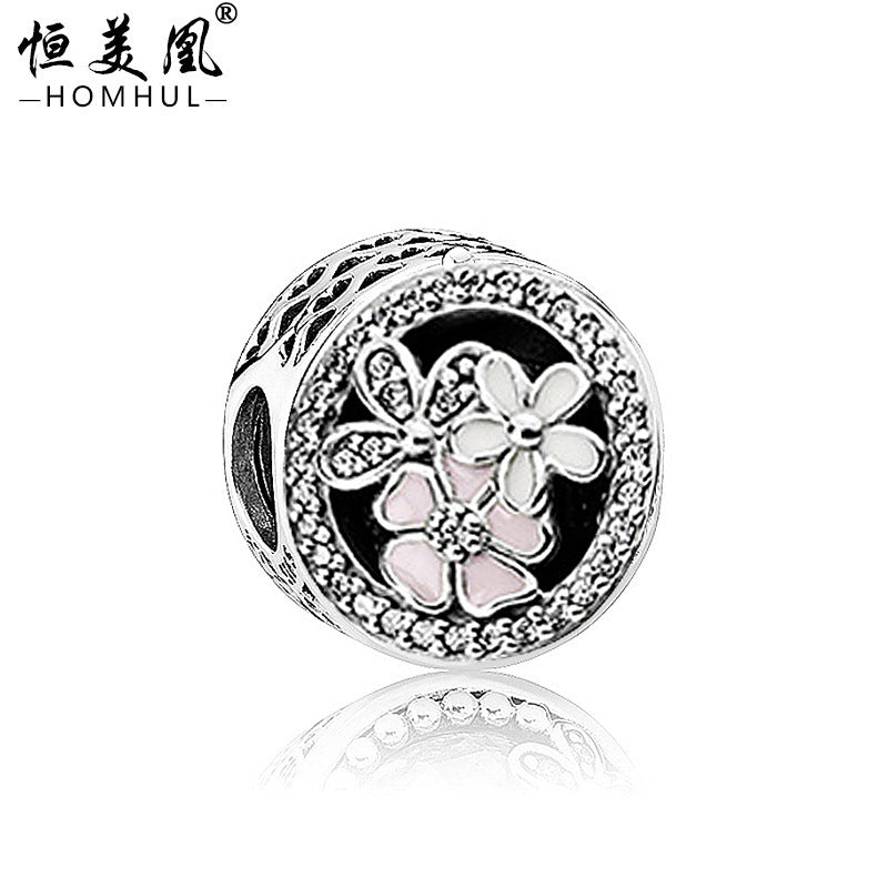 Peach Blossom Lacquer Alloy Beaded Bracelet Accessories JiaR006