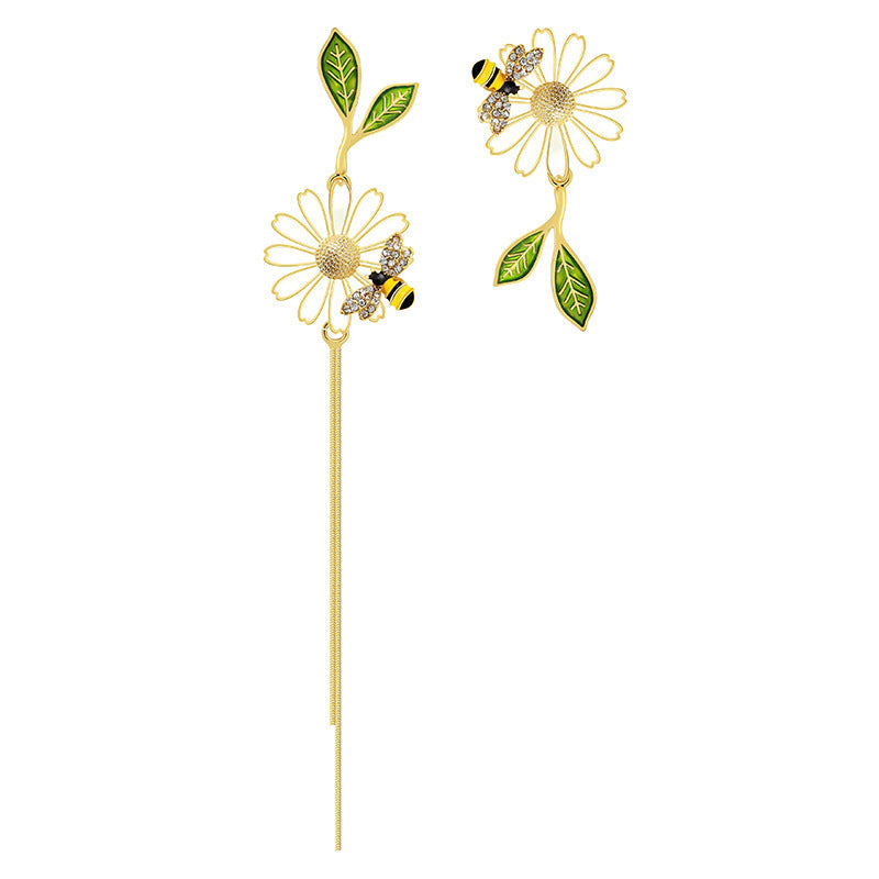 Alloy small daisy earrings MIC-GangM004