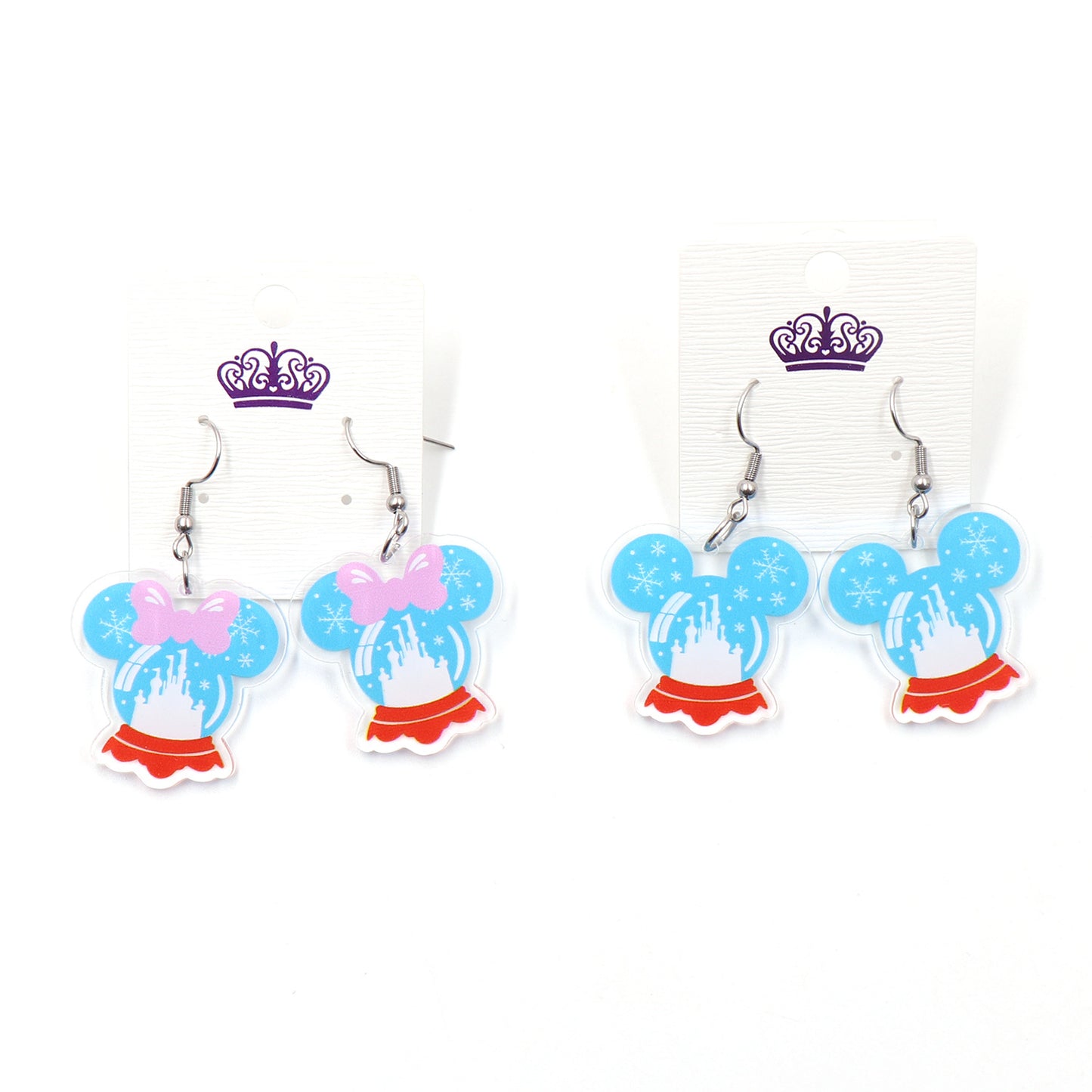 Acrylic Castle Crystal Ball Earrings (Minimo de compra 5) MIC-XiaoY032