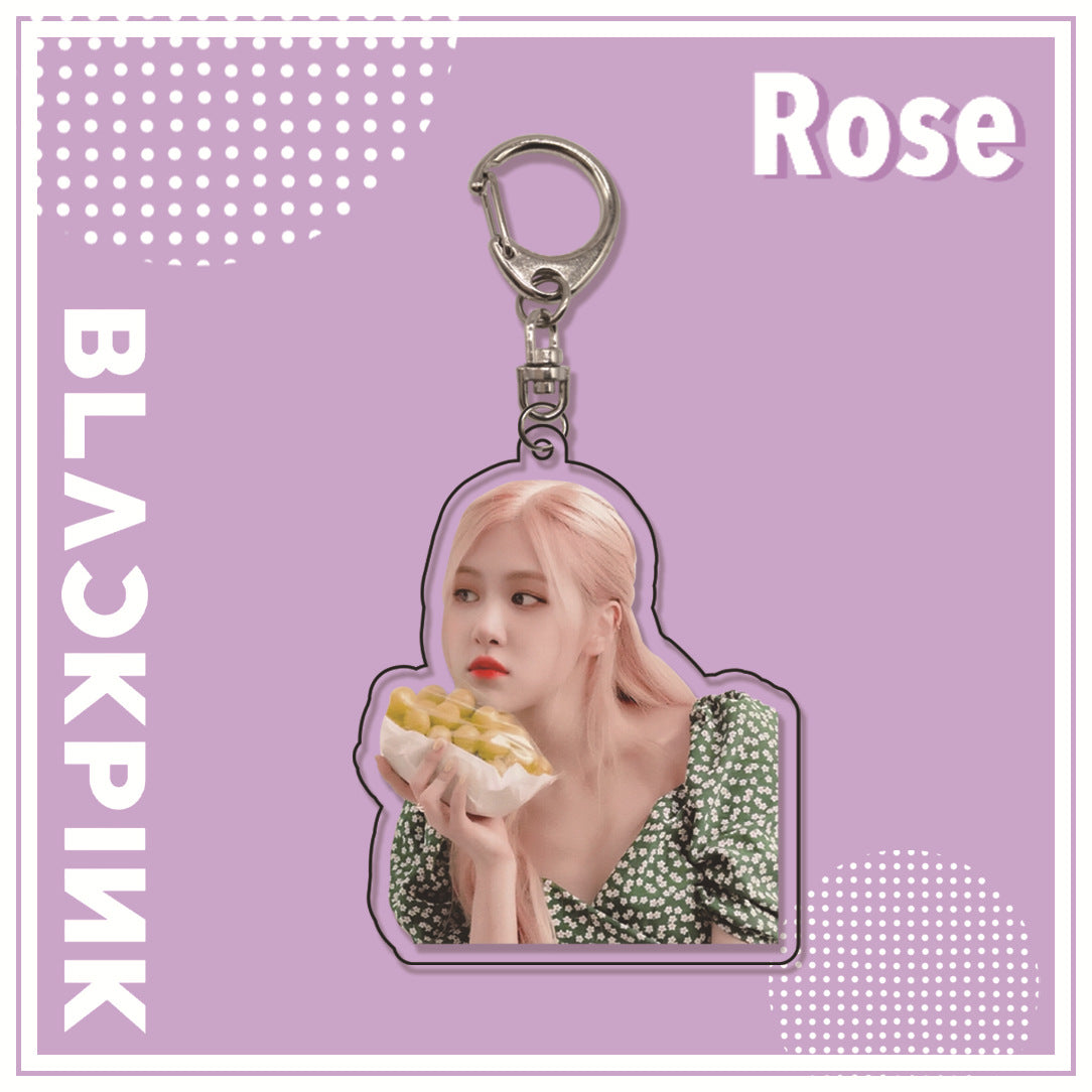 Acrylic pink ink double-sided blackpink keychain (Minimo de Compra 2)  MYA-ManM010