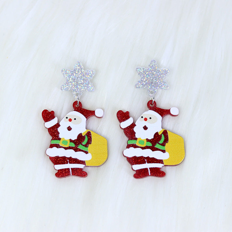 Alloy New Christmas Elk Snowflake Earrings (Minimo de Compra 2) MIC-DuA057