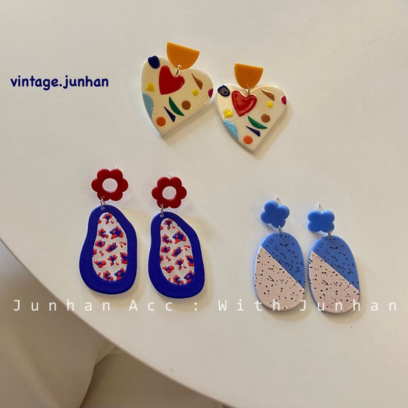 Acrylic sweet simple earrings MIC-JunH005