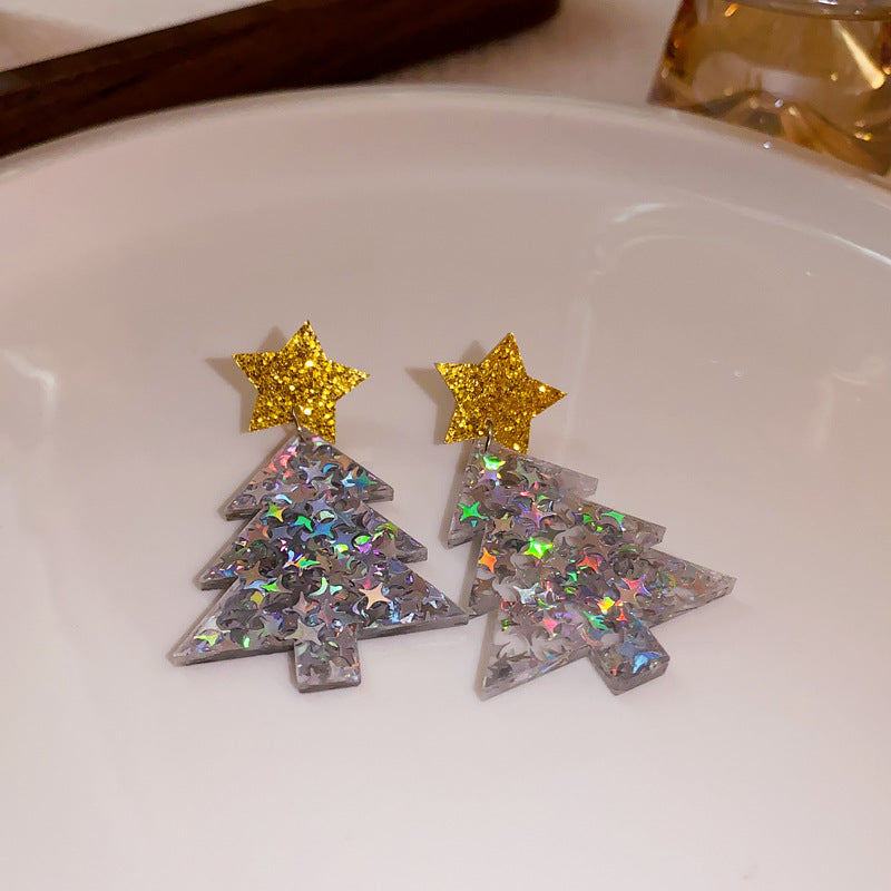 Alloy five pointed star sequin earrings (Minimo de Compra 2) MIC-HanX003