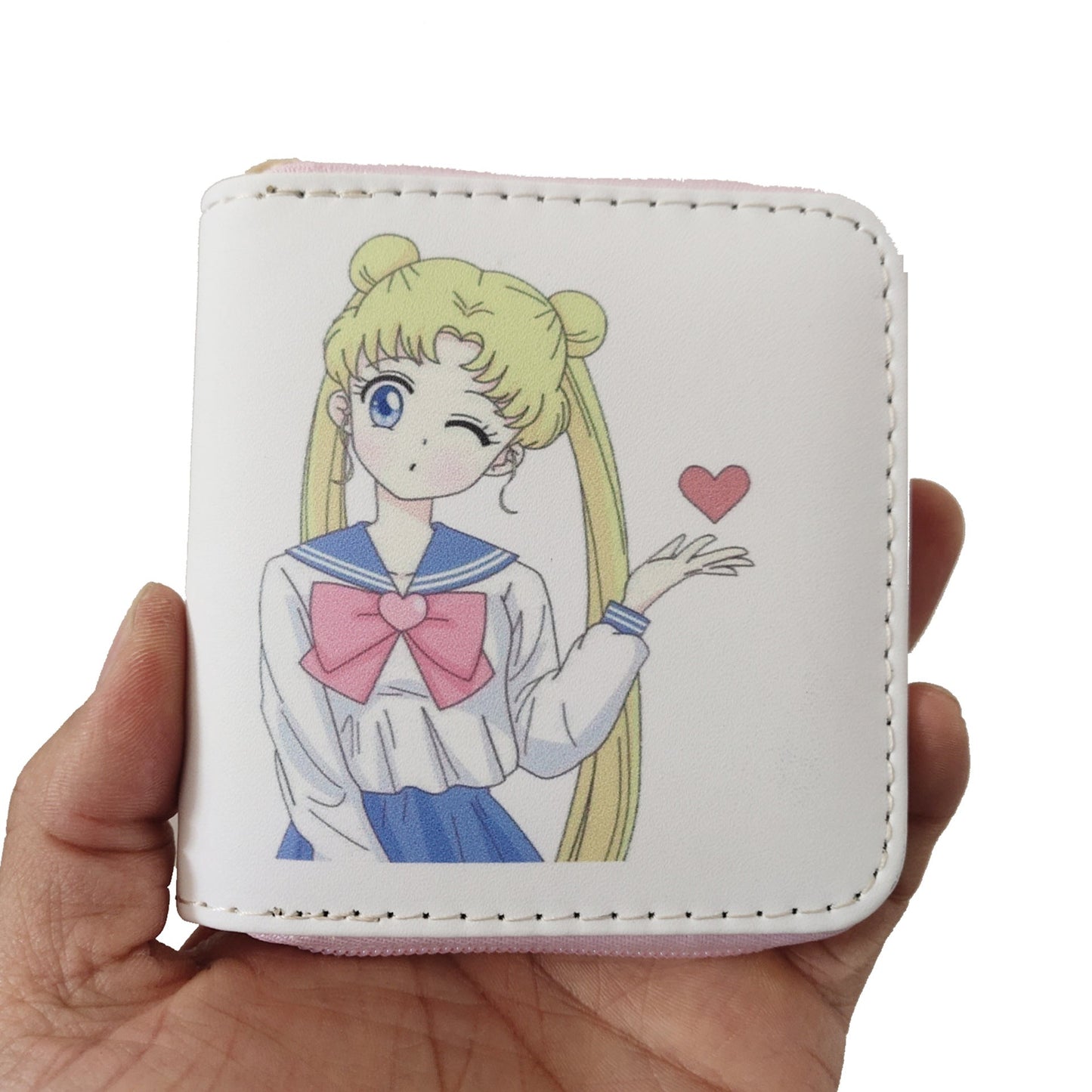 Wallet PU Leather Anime Peripheral Cartoon Girl Zipper Small Wallet (M) DengXin019