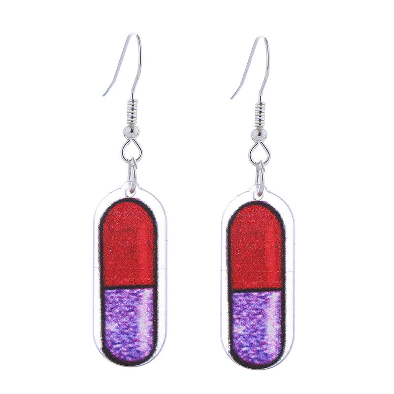 Alloy acrylic pink nurse uniform earrings MIC-ChouT050